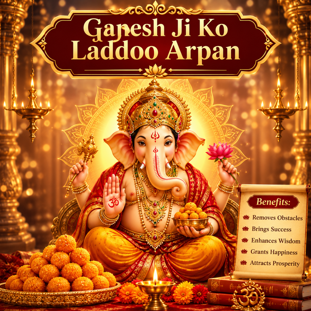 Ganesh Ji Ko Laddoo Arpan